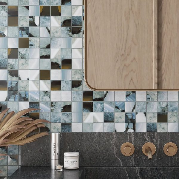 Emporio Agate Geode Blue 2x2 Porcelain Mosaic Discount