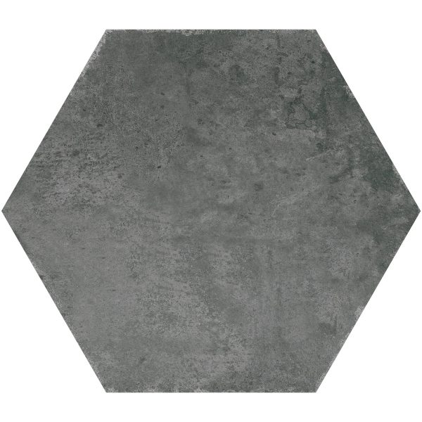 Ink Black Porcelain Hexagon Tile Sample Online now