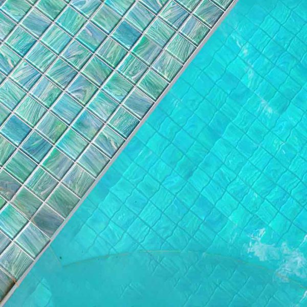 Mermaid Lagoon 2  Mixed Squares Glass Pool Tile For Sale