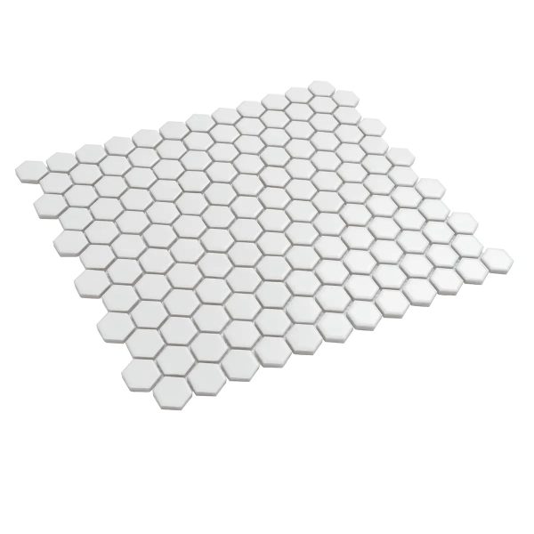 1   White Matte Hexagon Porcelain Mosaic Online now - Image 4