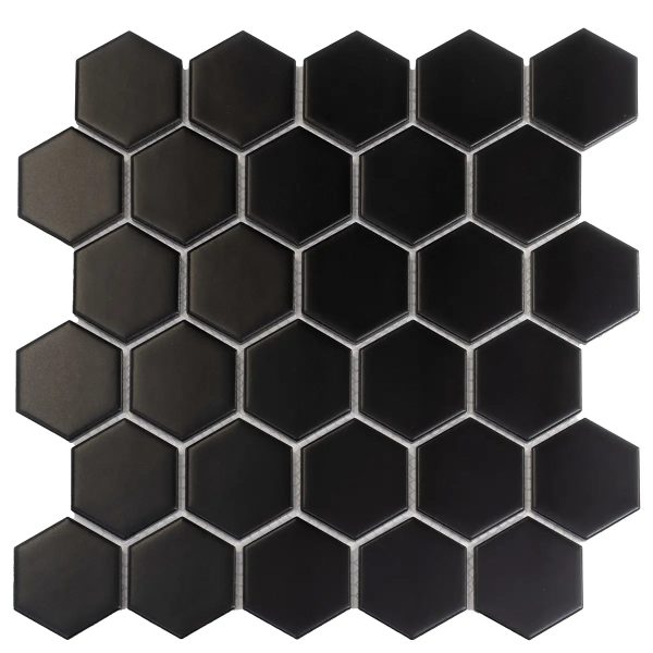 2   Black Matte Hexagon Porcelain Mosaic For Cheap - Image 2