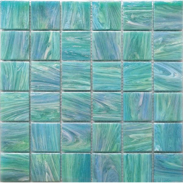 Mermaid Lagoon 2  Mixed Squares Glass Pool Tile For Sale - Image 2